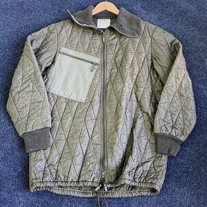 Vintage H Winnen Jacket Mens Large Green Quilted Liner German Army 90s Full Zip